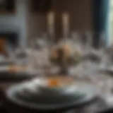 Elegant table setting featuring fine china and crystal glassware
