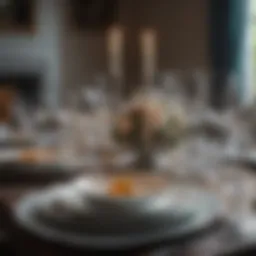 Elegant table setting featuring fine china and crystal glassware