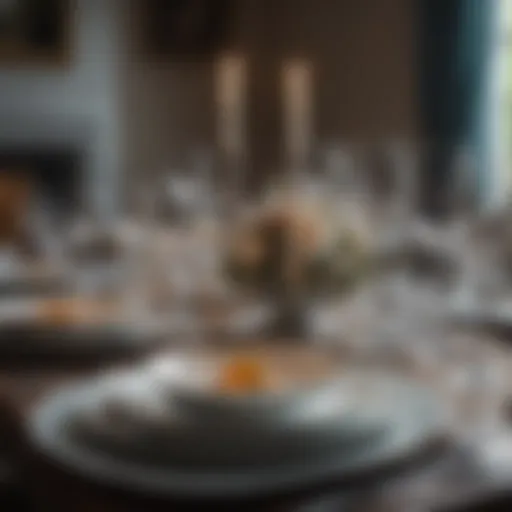 Elegant table setting featuring fine china and crystal glassware