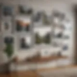 A beautifully arranged gallery wall showcasing various art styles.