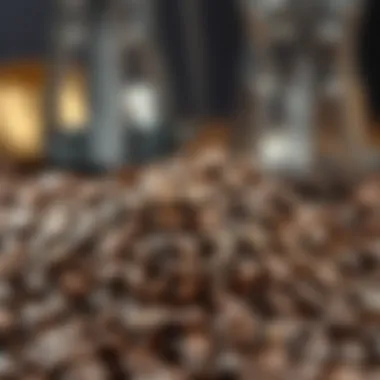 A close-up of freshly ground coffee beans