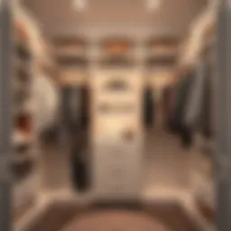 Elegant closet organization with multi-tiered shelving