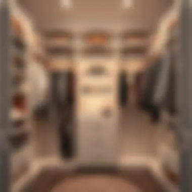 Elegant closet organization with multi-tiered shelving