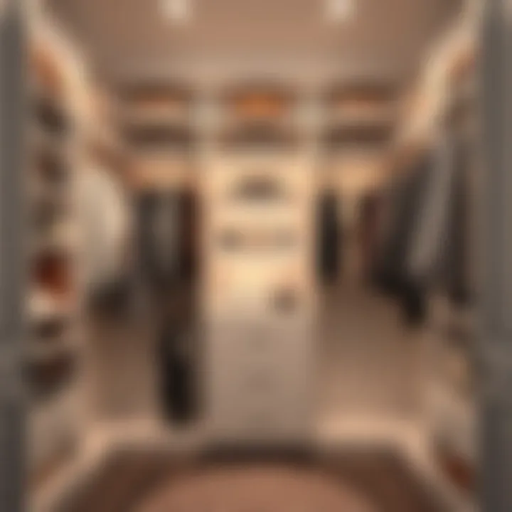 Elegant closet organization with multi-tiered shelving