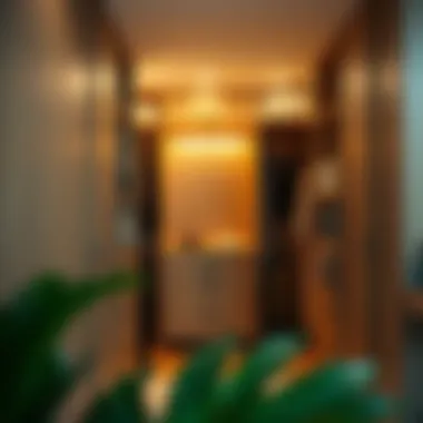 Stylish closet with integrated lighting and functional design