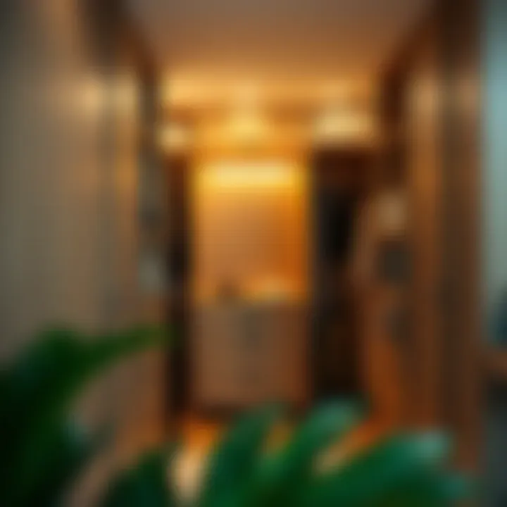 Stylish closet with integrated lighting and functional design