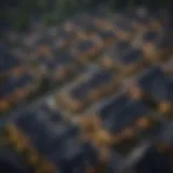 Aerial view of a thriving neighborhood with investment properties
