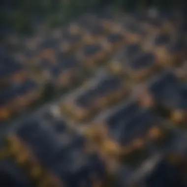 Thriving Neighborhood for Investment Aerial view of a thriving neighborhood with investment properties