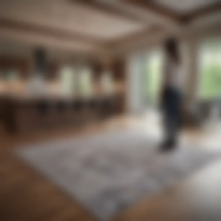 Homeowner assessing a floor plan