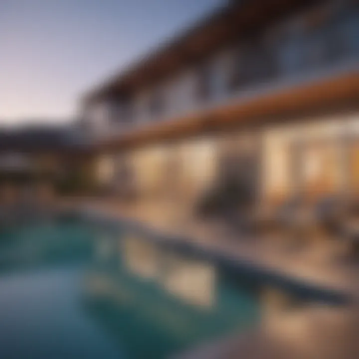 Amenities including a pool and fitness center at Morgan Bay Apartments
