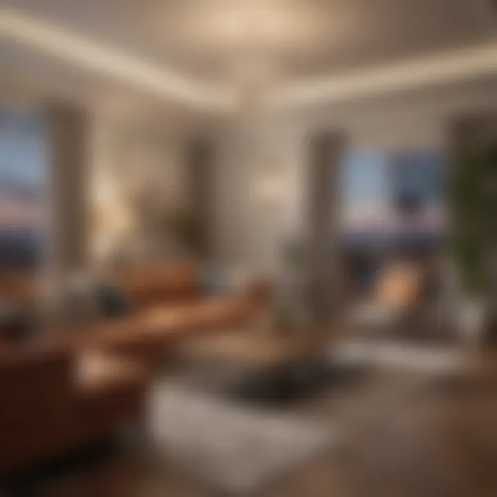 Luxurious living room interior of an apartment at Morgan Bay