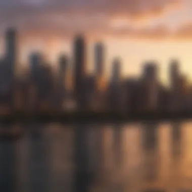 A skyline view of Chicago at sunset, showcasing the city's architectural beauty.