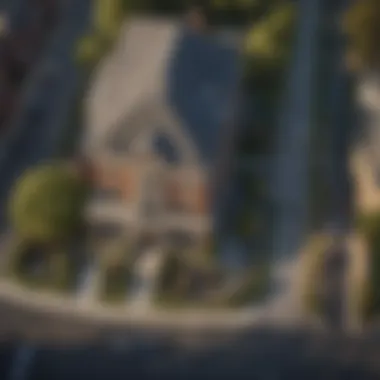 Exploring Bank-Owned Properties from Above Aerial view of a bank-owned property showcasing its potential.