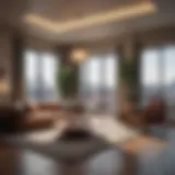 A modern apartment interior showcasing stylish furnishings