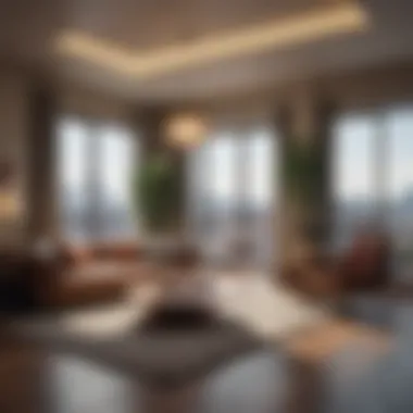 A modern apartment interior showcasing stylish furnishings