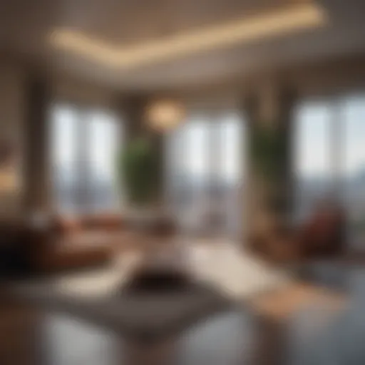 A modern apartment interior showcasing stylish furnishings