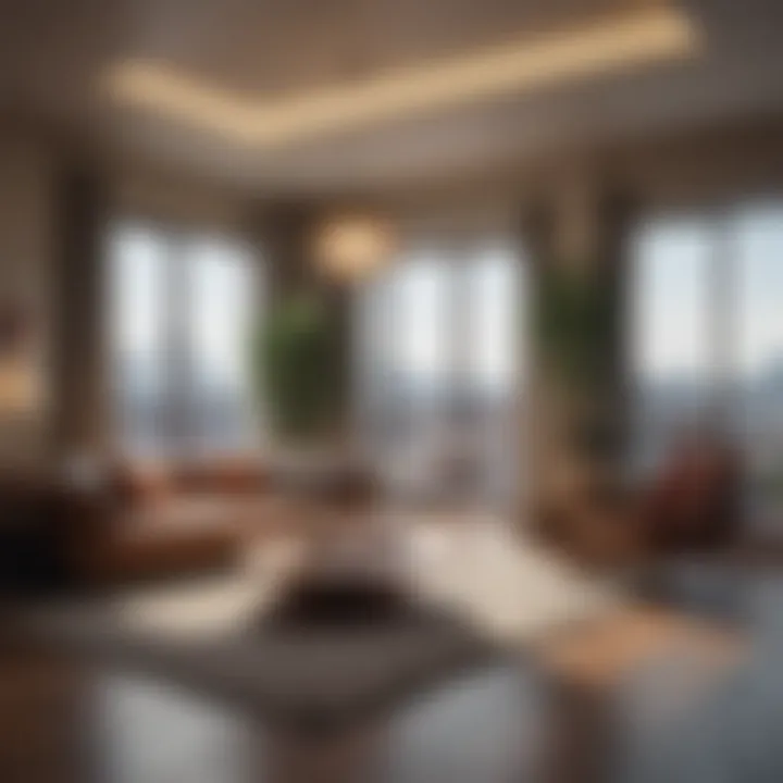 A modern apartment interior showcasing stylish furnishings