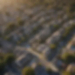 Aerial view of Bay Area neighborhoods showcasing diverse housing styles.