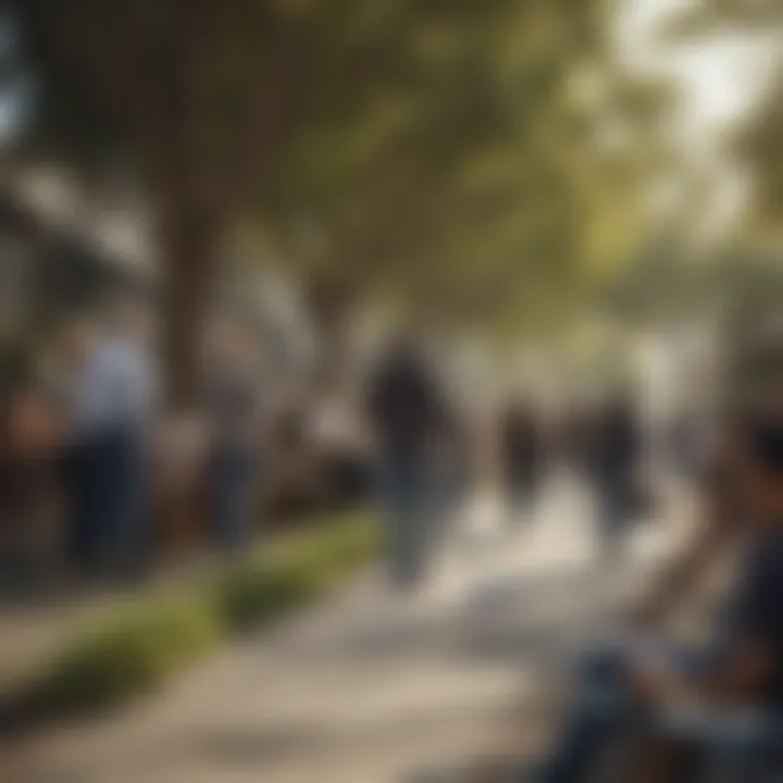 A group of diverse individuals enjoying community activities in a park.