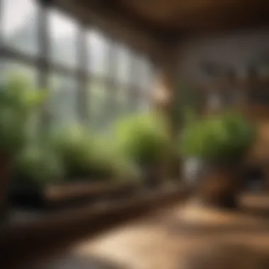 Diverse Indoor Herb Garden Well-lit indoor herb garden with diverse plants