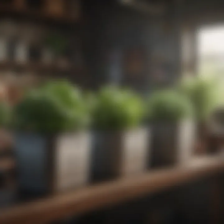 Stylish containers for indoor herb gardening