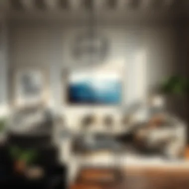 Elegant Living Room Art Placement Elegant living room with art at eye level