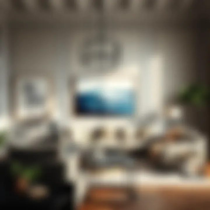 Elegant Living Room Art Placement Elegant living room with art at eye level