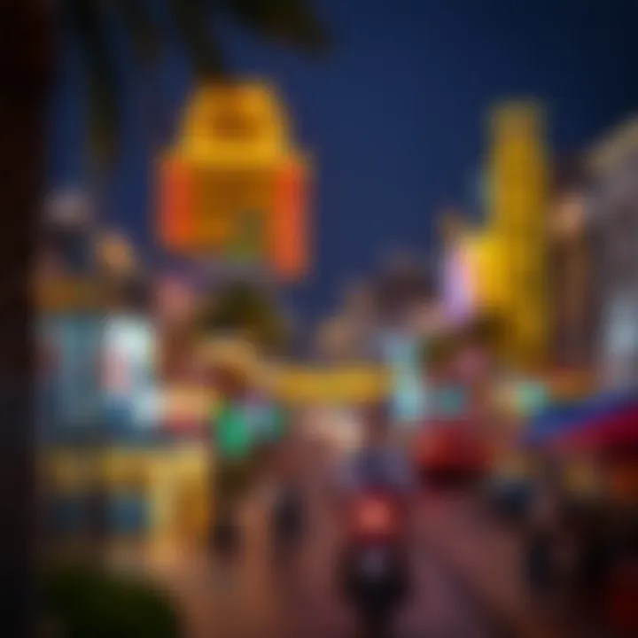 Vibrant downtown area in Orange County