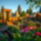 Scenic view of Portland's vibrant community garden