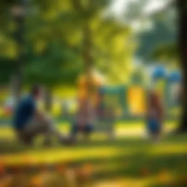 A family enjoying a local park with recreational facilities