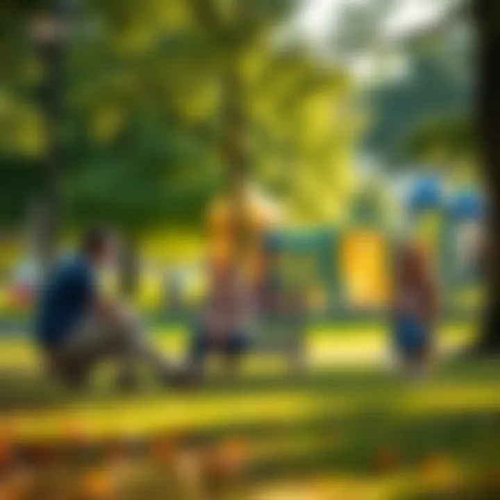 A family enjoying a local park with recreational facilities