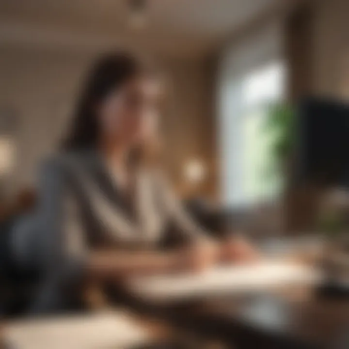A tenant reviewing rights and responsibilities at a desk