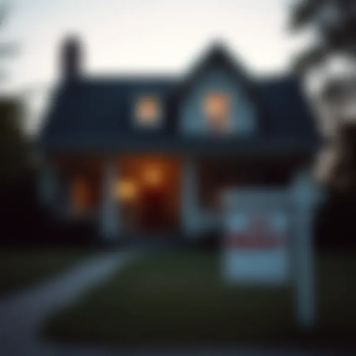 A serene image of a house with a 'For Rent' sign in front