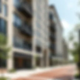 Architectural details of Renwick Square Apartments showcasing modern design