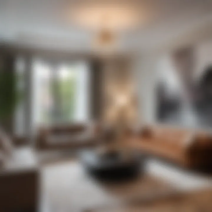 Luxurious living room interior at Renwick Square Apartment Homes featuring contemporary decor