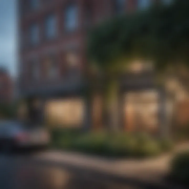 Surrounding environment of Renwick Square Apartment Homes with greenery and urban feel