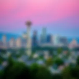 Scenic view of Seattle's iconic skyline with residential neighborhoods