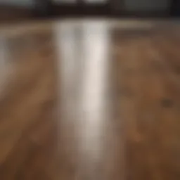 Shimmering laminate floor reflecting light