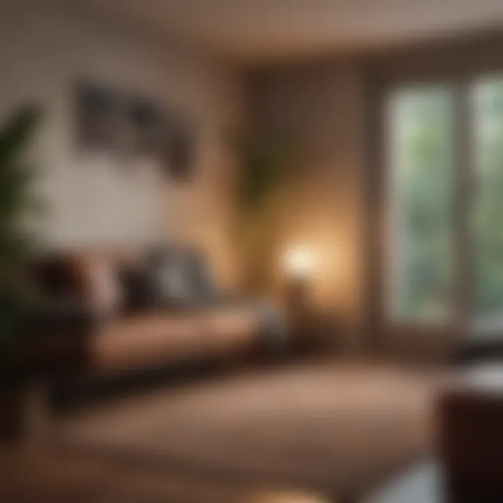 A cozy corner in a leased room emphasizing comfort