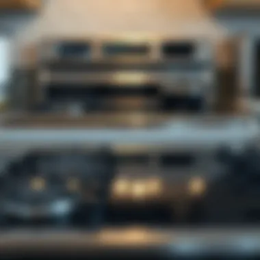 Before and after comparison of a stove top cleaned with magic cleaner