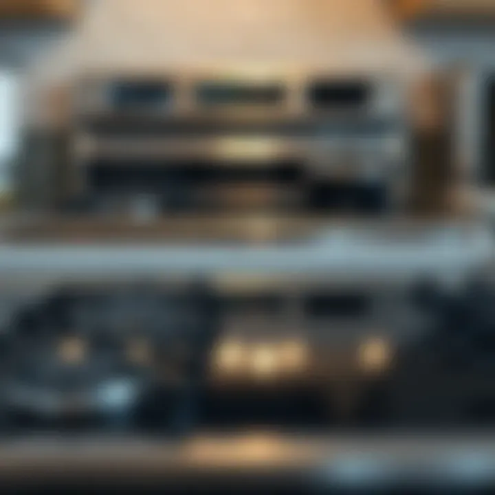 Before and after comparison of a stove top cleaned with magic cleaner