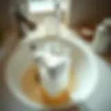 Baking soda and vinegar reaction in a sink