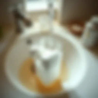 Baking Soda and Vinegar Reaction Baking soda and vinegar reaction in a sink