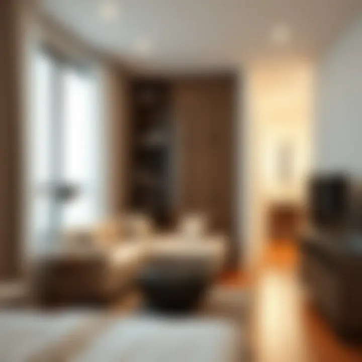 Interior design elements in a studio apartment versus a one-bedroom unit