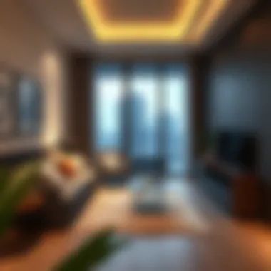 A modern studio apartment showcasing open space design