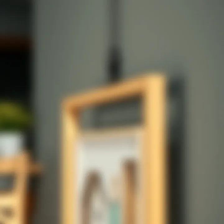 Modern metal frame hanger installed in a contemporary setting