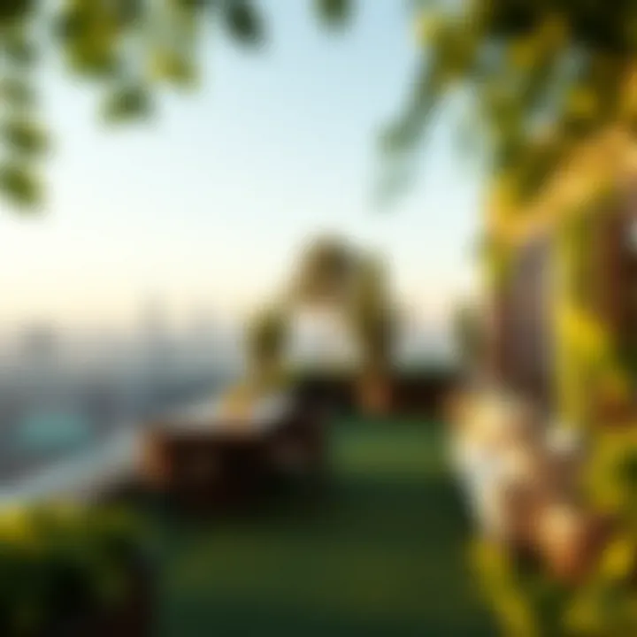 Rooftop Terrace: A Green Oasis Above the City Stunning rooftop terrace with greenery