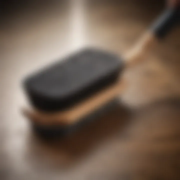 A variety of cleaning brushes for rug maintenance