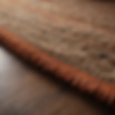 Different types of rug fibers displayed