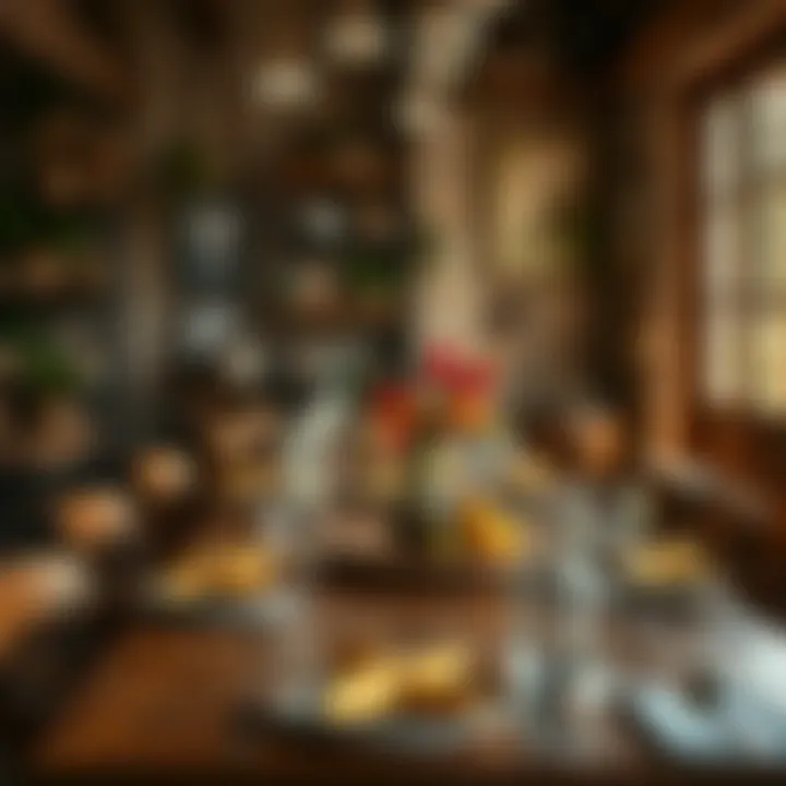 Charming Casual Dining Experience Casual rustic table setting with wooden elements and vibrant colors